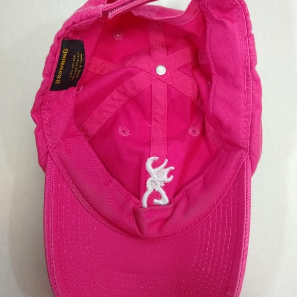 Browning Buckmark Logo Women's Pink Baseball Cap Hat Lightweight Activewear - Picture 5 of 7